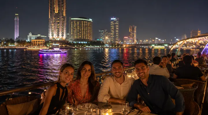 Nile After Dark Cairo Dinner Cruise with Open Buffet Belly Dance and Tanoura
